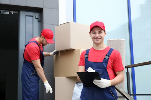 Man and van team sorting recyclable items in South Kensington