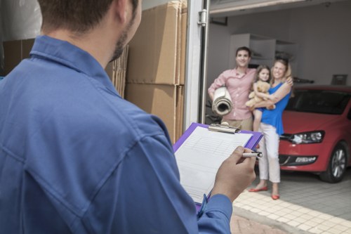Fragile household items boxed safely for a move in South Kensington