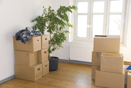 Preparation for furniture pick-up with items ready for removal