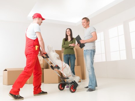Commercial office moving support with organized logistics