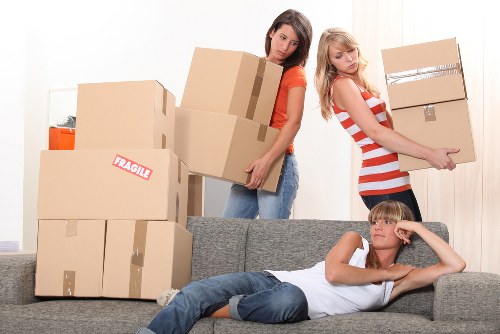 Securely packed items arranged safely inside a moving van